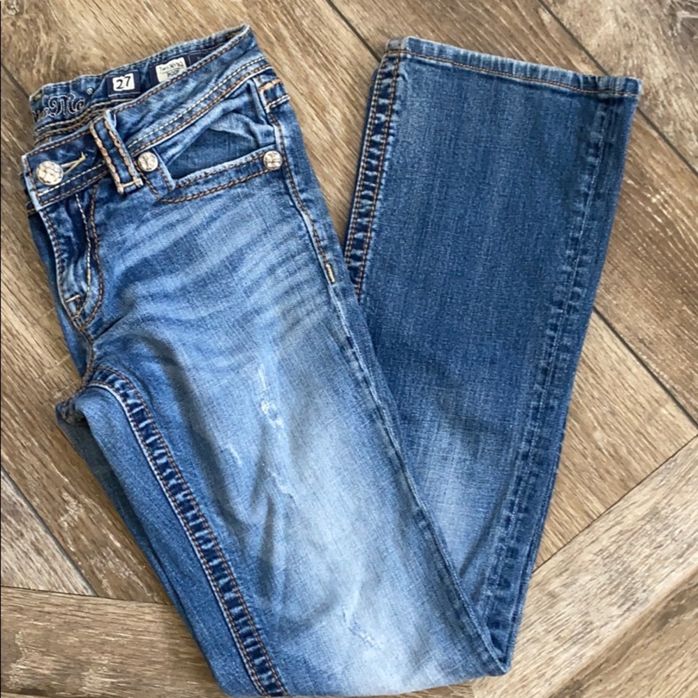 Miss Me Boot Cut Ripped Jeans Size 27 - Picture 9 of 10